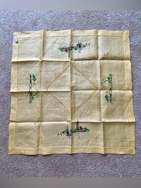 Asian Tablecloth Hand Embroidered